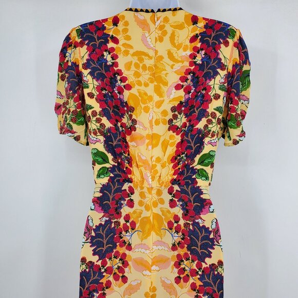 Saloni 100% Silk Lea Boho Chic Hourglass Resort Vacation Maxi Formal Dress 6 - Picture 13 of 14